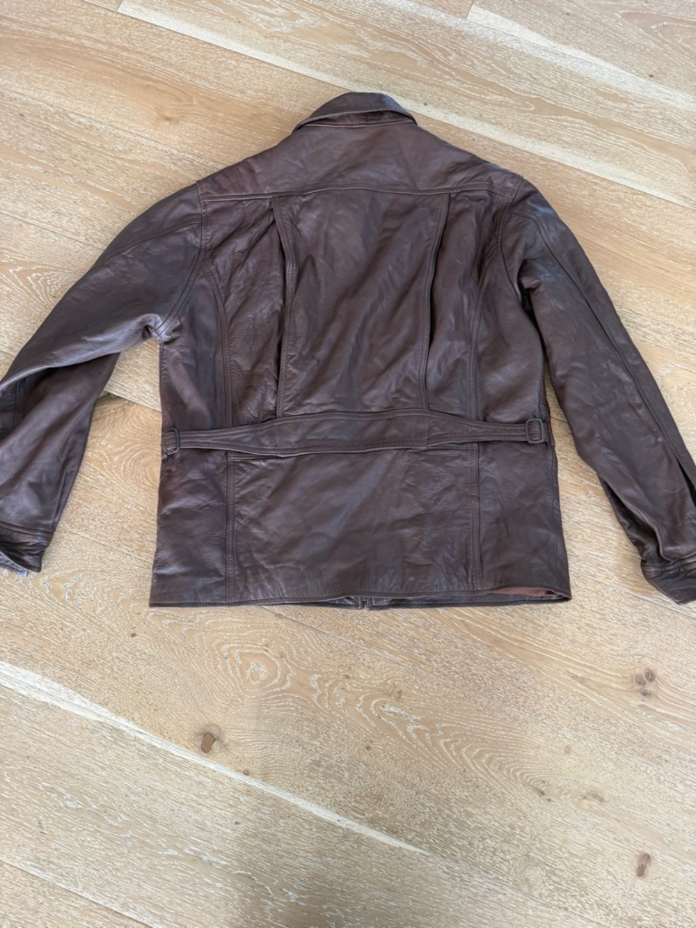 Polo by Ralph Lauren Brown Leather Bomber Jacket - Picture 2 of 2